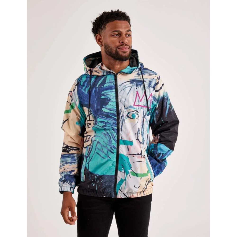 Members Only Basquiat Full Zip Windbreaker Mens Medium